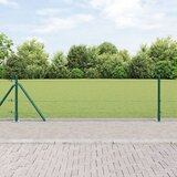  Zavarena Žičana Ograda s 13 Flangiranih Stupova Zelena 0.5x50 m Čelik | shoptok.hr