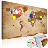  Slika na plutenoj podlozi - World Map: Brown Elegance [Cork Map] 90x60 | shoptok.hr