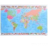 Duh: Svjetska karta s zastavama za stolno postolje 60x40cm