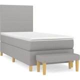 Box spring krevet s madracem svjetlosivi 90x190 cm od tkanine | shoptok.hr