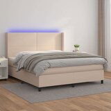  Box spring postelja z vzmetnico LED kapučino 160x200 cm, (20893176) | Shoptok.si