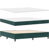  Krevet s kutijom s madracem i klupicom Tamnozeleni 200x200 cm Baršun | shoptok.hr