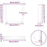  Noge blagovaonskog stola V-oblika 2 kom antracit 60x(42-43 3)cm | shoptok.hr