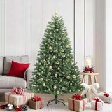 vidaXL Umetno Zložljivo Božično Drevo Zelena 180 cm PVC in kovina | Shoptok.si