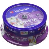  DVD+R DL, VERBATIM,8,5 GB,8X,spindle 25 kom,PRINTABLE | Eponuda.ba