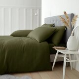 Catherine Lansfield Kaki zelena flanelna posteljnina za zakonsko posteljo 200x200 cm Brushed – | Shoptok.si