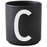 crna porculanska šalica Alphabet C, 250 ml