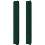  Uzglavlje s ušima tamnozeleno 203x16x118/128 cm baršunasto | shoptok.hr