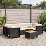 vidaXL 7-dijelni set vrtnih sofa od poliratana s jastucima crni | shoptok.hr