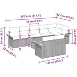  Vrtna garnitura - 3-dijelni set vrtnih sofa s jastučićima bež poli ratan akacija | shoptok.hr