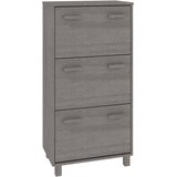 Furnova Omara za čevlje HAMAR svetlo siva 59,5x35x117 cm trdna borovina, (21931280) | Shoptok.si