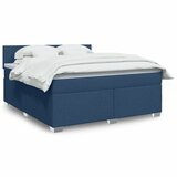 vidaXL Box spring postelja z vzmetnico modra 180x200 cm blago | Shoptok.si