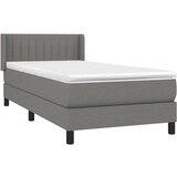  Box spring postelja z vzmetnico temno siva 100x200 cm blago, (20724434) | Shoptok.si