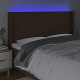  LED uzglavlje tamnosmeđe 203x16x118/128 cm od tkanine | shoptok.hr