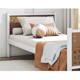 Molarem Home Metalni dječji krevet Luna - bijeli - smeđi - 200x90 cm - Bez madraca | shoptok.hr