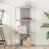  Regal za knjige s 3 razine siva boja hrasta 60x30x120 cm drveni | shoptok.hr