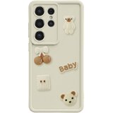 AVIZAR Ovitek za Galaxy S26 Ultra s 3D Kawaii Medvedki in Dvignjenim Robom, Bež, (5000275570) | Shoptok.si