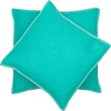 David Fussenegger Vzglavnik SYLT uni z dekorativnim šivom, 50x50 cm - verde mare