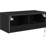 TV zidna jedinica s LED svjetlima crna hrast 80x35x31 cm | shoptok.hr