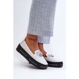 Kesi Women's leather loafers on the S.Barski platform white Cene