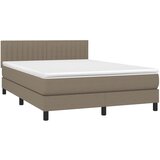  Krevet s oprugama i madracem smeđesivi 140 x 190 cm od tkanine | shoptok.hr