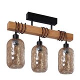 Brilagi Plafonski luster WOOD GLASS 3xE27/60W/230V borovina/crna/zadimljeno-smeđa | Eponuda.com