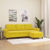  The Living Store Kavč trosed s stolčkom za noge rumen 180 cm žamet - Trosed S Stolčkom Za Noge, (21485185) | Shoptok.si