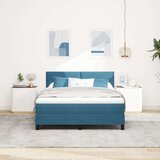 Box postelja s box springom in ležiščem temno modra 140x200 cm iz žameta, (22052143) | Shoptok.si