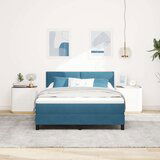 Box Spring Krevet s Madracem Tamno Plav 140x200 cm Baršun | shoptok.hr