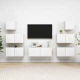 vidaXL Komplet TV omaric 7-delni bela iverna plošča | Shoptok.si