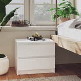 Furnova Nočna omarica 2 kosa bela 50x39x43,5 cm iverna plošča, (21926452) | Shoptok.si