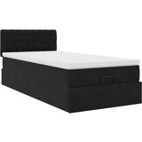 vidaXL Otomanski posteljni okvir z vzmetnico črn 90x190 cm žamet | Shoptok.si