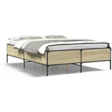  Okvir za krevet boja hrasta 120x190cm konstruirano drvo i metal