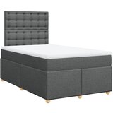 vidaXL Box spring postelja z vzmetnico temno siva 120x190 cm blago, (21308444) Cene