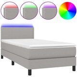  Krevet box spring s madracem LED svjetlosivi 80x200 cm tkanina | shoptok.hr