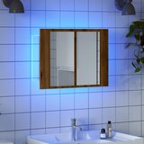 vidaXL LED omarica z ogledalom artisian hrast 60x12x45 cm inž. les cene