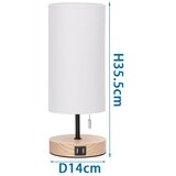 Aigostar Stona lampa sa USB portom 1xE27/40W/230V crna/krem Slike