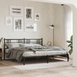 Maison Chic Kovinski Posteljni okvir - Dvoposteljna postelja - Zakonska postelja z vzglavjem črn 193x203 cm, (21693411) | Shoptok.si