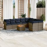 vidaXL 10-dijelni set vrtnih sofa od poliratana s jastucima sivi | shoptok.hr
