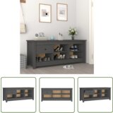 The Living Store Omarica za čevlje siva 110x38x45,5 cm trdna borovina - Omarica Za Čevlje, (21744348) Cene