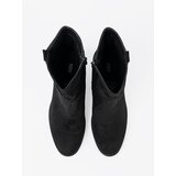 Shelvt Black suede ankle boots with a ruffled upper | Shoptok.si