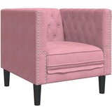  Fotelja Chesterfield ružičasta baršunasta | shoptok.hr