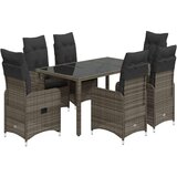  5-dijelni vrtni bistro set od poliratana s jastucima sivi | shoptok.hr