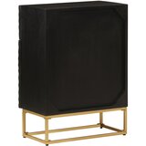  Ladičar crni 55 x 30 x 76 cm od masivnog drva manga i željeza | shoptok.hr