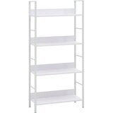 Furnova Knjižna polica 4-nadstropna bela 60x27,6x124,5 cm inž. les, (21932180) | Shoptok.si