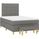  Krevet box spring s madracem tamnosivi 120 x 190 cm tkanina | shoptok.hr