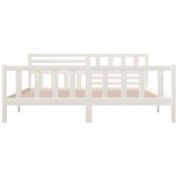  Posteljni okvir bel iz trdnega lesa 200x200 cm, (20643389) | Shoptok.si