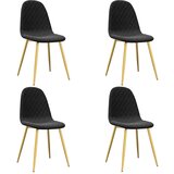 Furnova Jedilni stoli 4 kosi črn žamet, (21928654) | Shoptok.si