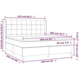  Krevet s oprugama i madracem plavi 160x200 cm od tkanine | shoptok.hr