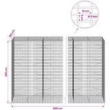  Gabion s žicom debljine 5 mm i mrežom 5x10 cm 800x100x200 cm | shoptok.hr